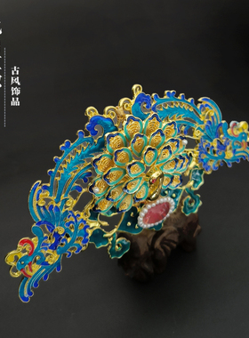 忆阁红妆仿点翠发冠国风宋制头饰