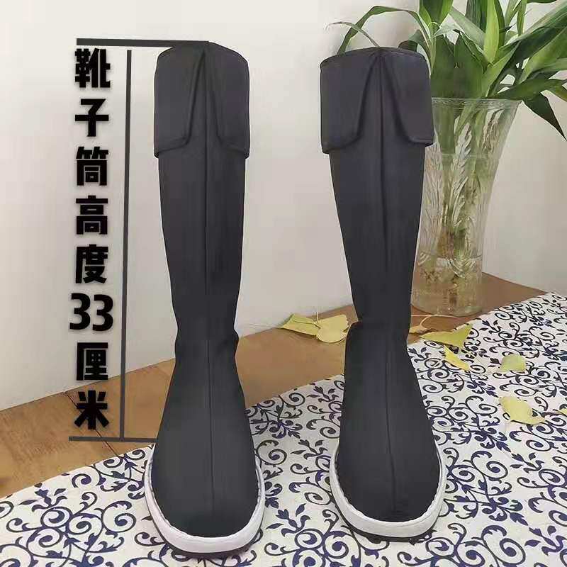 古风汉服百搭靴子内增高男女鞋古代武侠鞋防滑 cos靴子演出拍照皂_虎窝淘