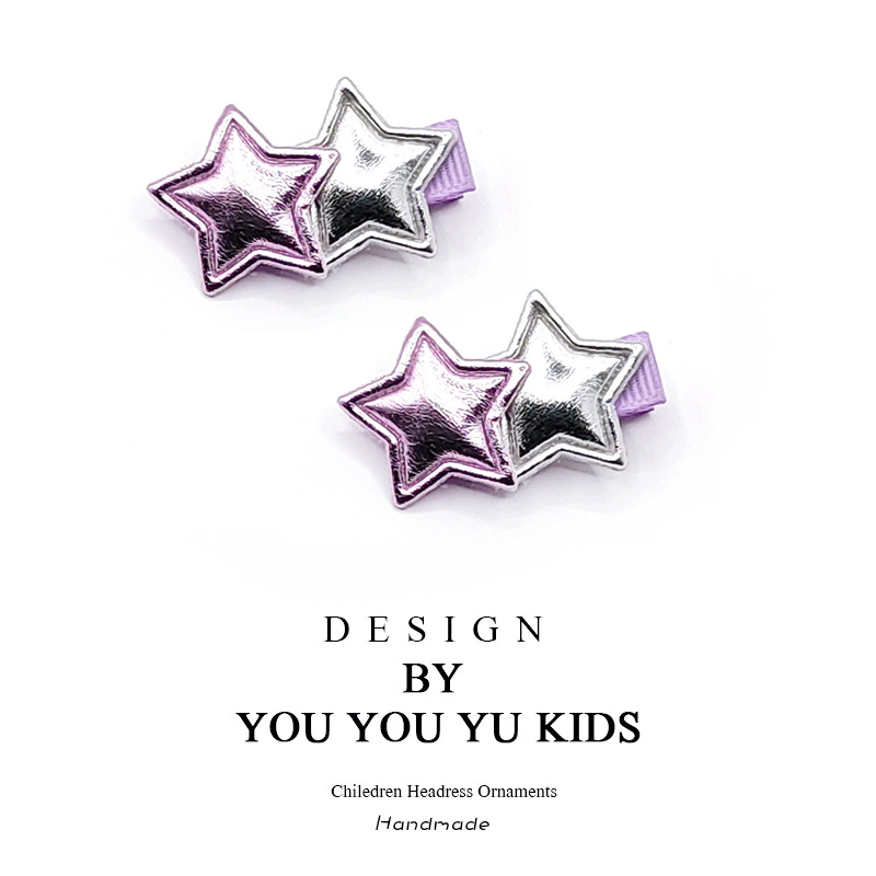 宝宝小夹子头饰闪粉星星发夹女童日韩BB夹刘海夹女孩发卡洋气头饰 - 图1