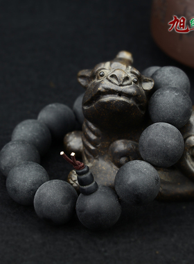 天然药珀手串18mm药柏佛珠手链檀香木沉香文玩复古珠盘玩男士念珠