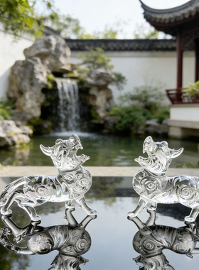 招财水晶麒麟摆件开业乔迁送礼