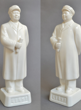 戴帽毛泽东雕像毛主席全身像摆像