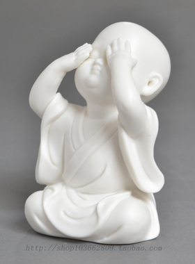 小沙弥陶瓷创意人物雕塑艺术品
