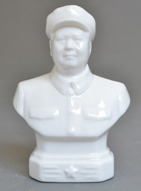 白色白瓷主席像泽东半身像雕像毛