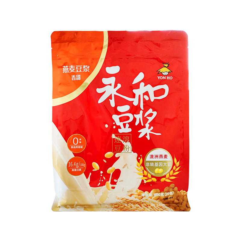 永和豆浆燕麦豆浆粉600g 非转基因速溶澳洲燕麦高钙原味甜味豆粉 - 图0