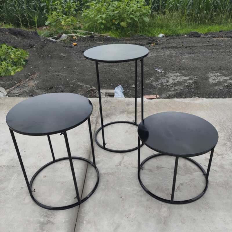 铁艺甜品台订婚宴装饰求婚区置物台商场橱窗摆件婚礼舞台圆形路引 - 图2