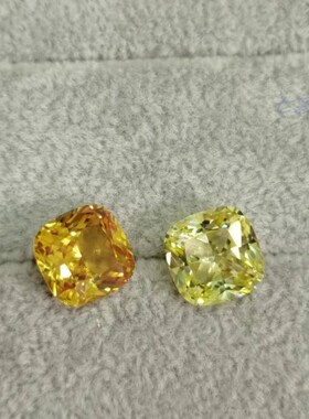 首饰级大颗粒焰熔法黄色合成蓝宝石 人工培育晶体干净颜色漂亮