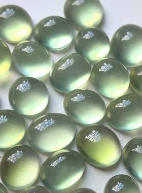 首饰级天然葡萄石戒面裸石 宝玉石标本B14-2 起荧光可仿高冰翡翠