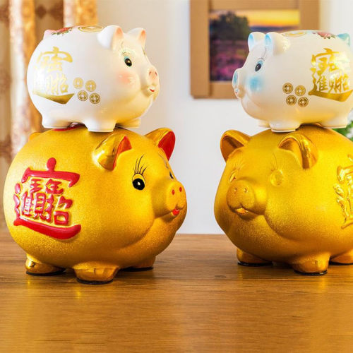 金猪储蓄儿童存钱罐2025年新款大人用储钱猪不可取只进不出大容量 - 图1