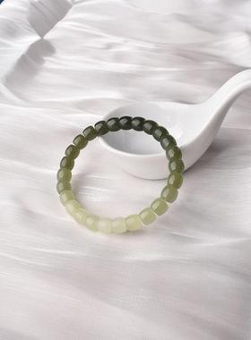 天然和田玉渐变色手串卡7mm