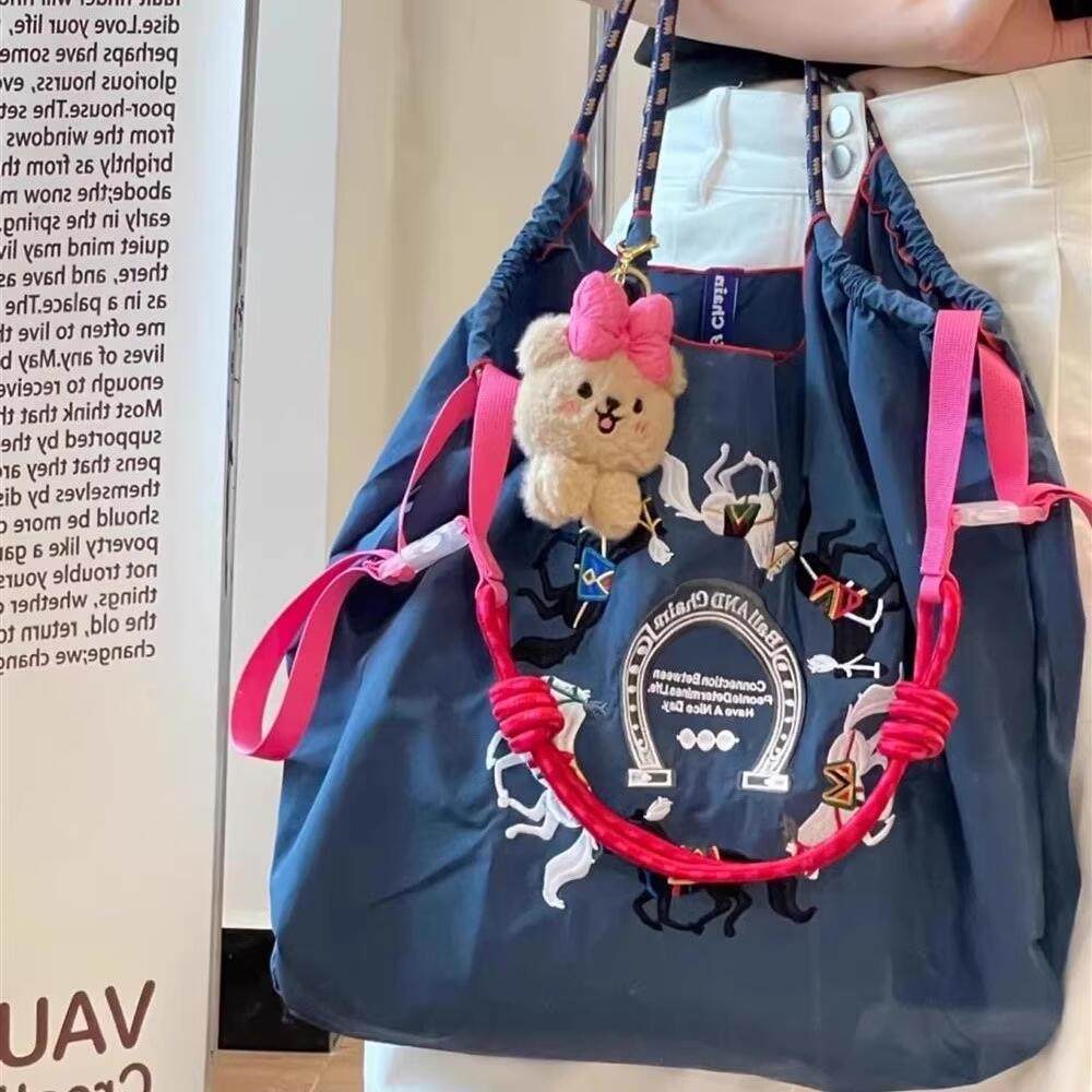 日本代购ball chain高圆圆同款刺绣环保购物袋大容量学生通勤女包,淘宝优惠券,粉丝福利购,淘宝优惠卷