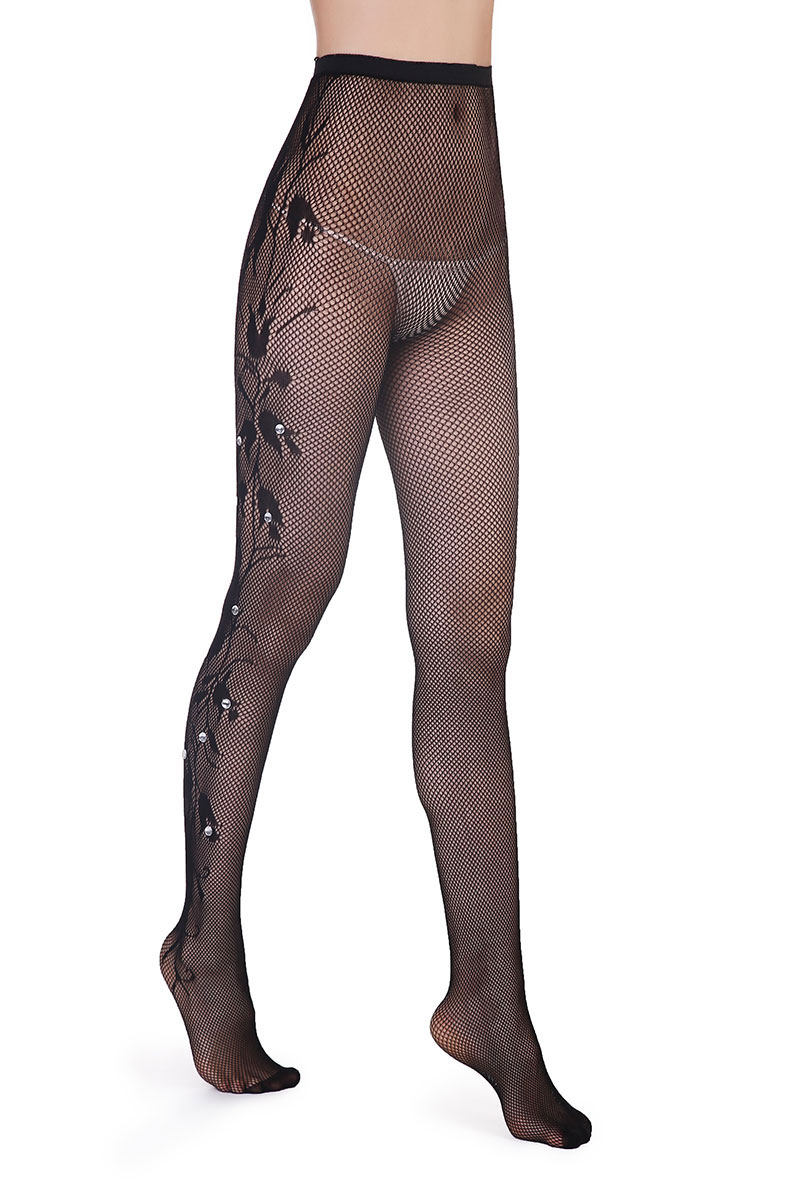 MISS RED侧面提花镶钻丝袜小网眼网袜 性感带钻闪光夜店女连裤袜,淘宝优惠券,粉丝福利购,淘宝优惠卷