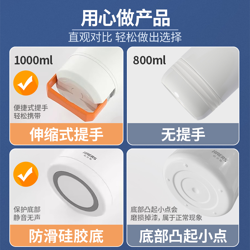 哈尔斯保温焖烧杯316L宽口不锈钢闷烧罐焖银耳粥超长带饭保温饭盒-图1