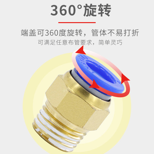 气动接头气管PC6-01快速8mm气缸pu管快插pc螺纹直通16软管12快接 - 图2