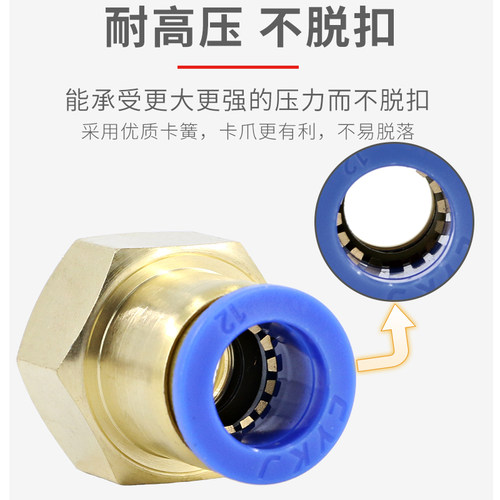 气动接头气管PC6-01快速8mm气缸pu管快插pc螺纹直通16软管12快接 - 图1