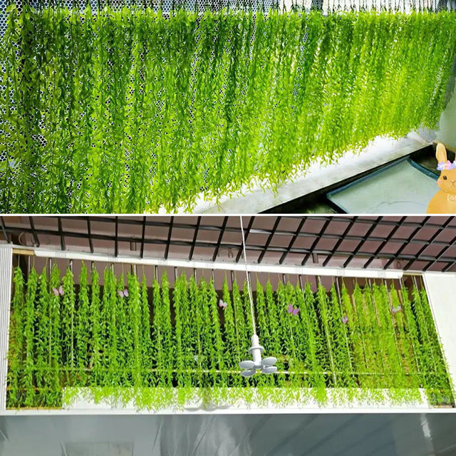 Simulated willow leaf wall hanging decoration green plants fake flower rattan