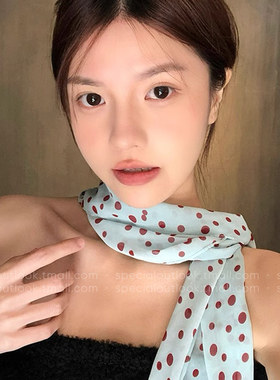 春夏韩版波点小方巾高级感百搭