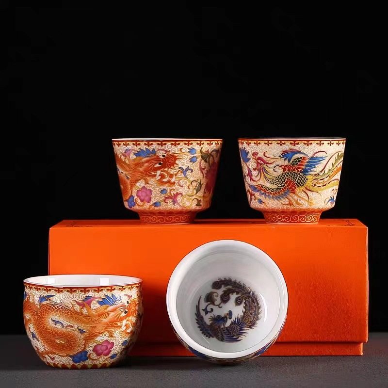 故宫文创送老外特色礼物珐琅彩龙凤茶杯送客户同事商务定制伴手礼