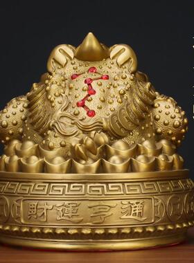 黄铜聚宝盆金蟾三足蟾蜍中式摆件