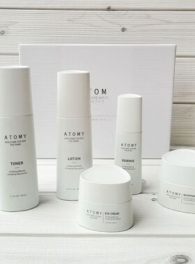 艾多美菲颜水润5件套atom美韩国正品官方面眼霜化妆水乳精华液五