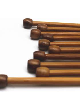 36cm竹毛衣针 单头碳化竹针 单头木直针棒针围巾帽子工具套装