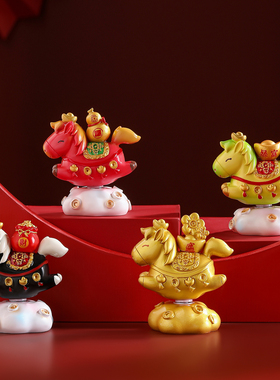 2026马年生肖吉祥物摆件马上有钱