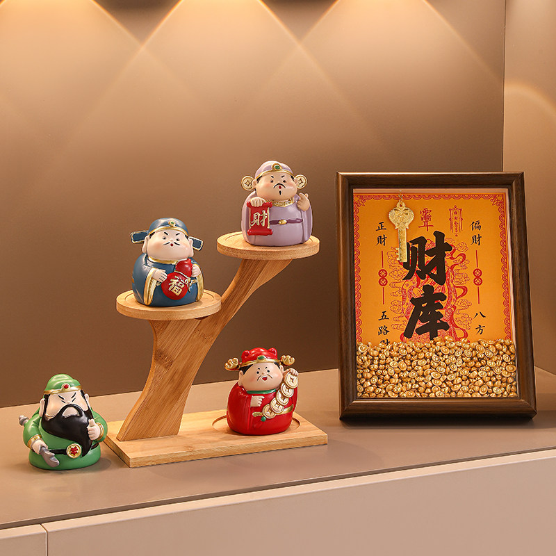 2025黄财神爷开金库财库相框摆件招财进宝聚宝盆财源广进乔迁礼物,淘宝优惠券,粉丝福利购,淘宝优惠卷
