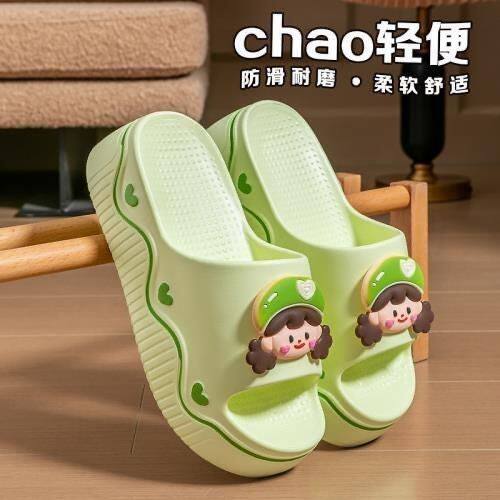 EVA厚底外穿拖鞋女款2025夏季新款增高颜值居家卡通室内时尚软底 - 图1