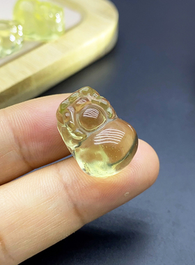 高货天然利比亚黄金玻璃陨石貔貅
