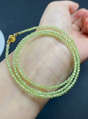 天然绿橄榄石三圈手链项链