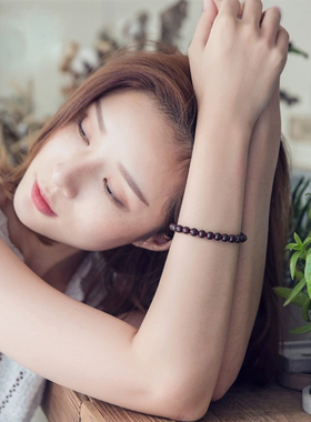 收藏7A级天然酒红石榴石手链