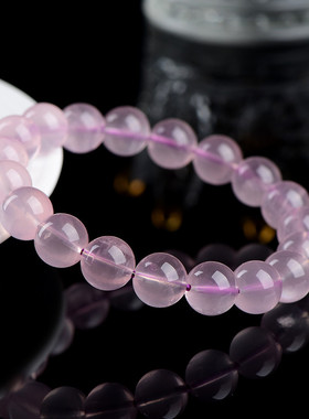 天然粉紫色马粉晶手串新款星光粉