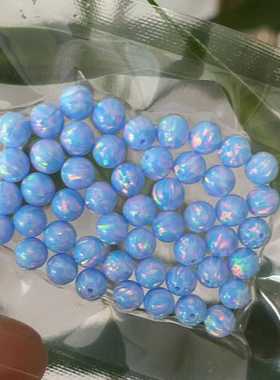 蓝色澳宝培植合成欧珀手串OP26