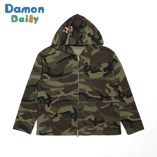 26秋季男女童日系DD棉质迷彩外套 企鹅刺绣连帽卫衣 DAMON DAILY - 图3