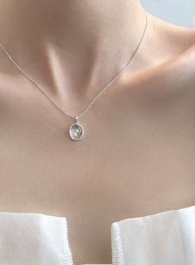 猫蛰S925纯银海蓝宝石项链