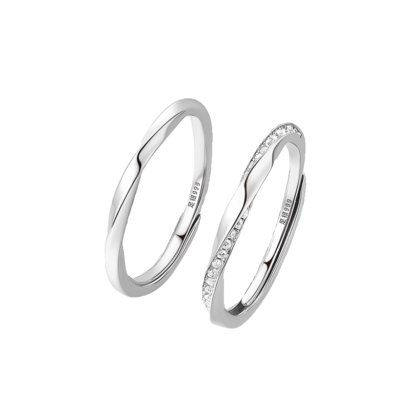 猫蛰S999足银莫比乌斯开口戒指情侣无名指食指对戒情人节礼物纪念,淘宝优惠券,粉丝福利购,淘宝优惠卷