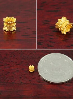 沙金直管隔珠竹节桶珠diy配饰手链手绳项链黄金色串珠男女通用