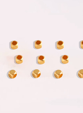 正方形切角珠圆角隔珠强保色倒角方珠 diy饰品配件大孔配珠