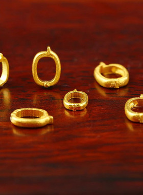 沙金方形扣头手链项链收尾吊坠连接扣黄金色手工diy配件男女