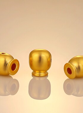 沙金24k短款胖潜水艇三通佛头手工文玩手串配饰百香籽diy手链配件