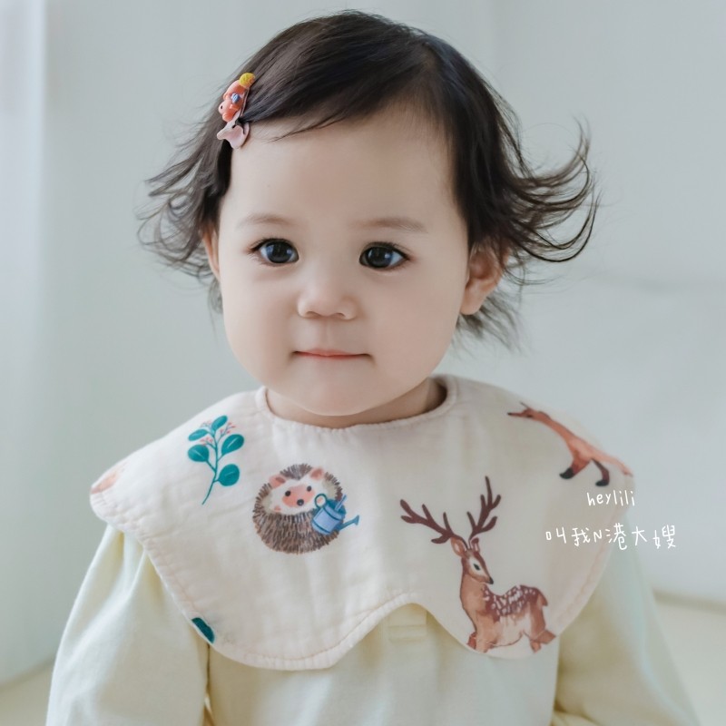 宝宝口水巾花瓣小围嘴防脏竹棉纱布新生婴儿防吐奶纯棉围兜可旋转,淘宝优惠券,粉丝福利购,淘宝优惠卷