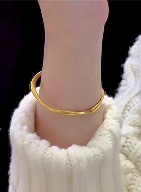 24k亮面镜面素圈莫比乌斯环手镯