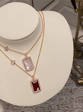 好精致红贝母葫芦无事牌项链女