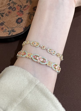 美到心坎上国风古韵珐琅彩手链女
