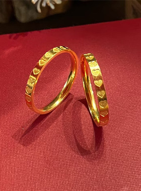 甜蜜浪漫满圈爱心戒指女