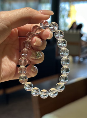 新中式清冷风7A天然白水晶手串女