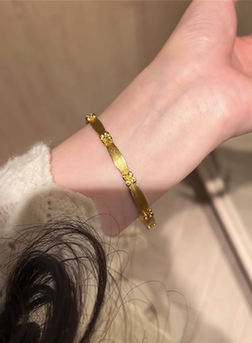 拉丝人间小富桂花开口手镯女