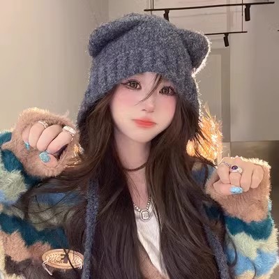 【多款任选】冬季保暖高级毛绒甜美包头帽
