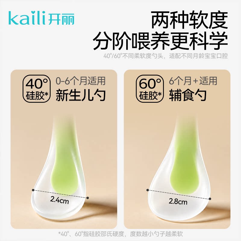 开丽硅胶勺子新生宝宝婴儿训练吃饭通用