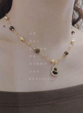 复古葫芦吊坠轻奢小众项链女
